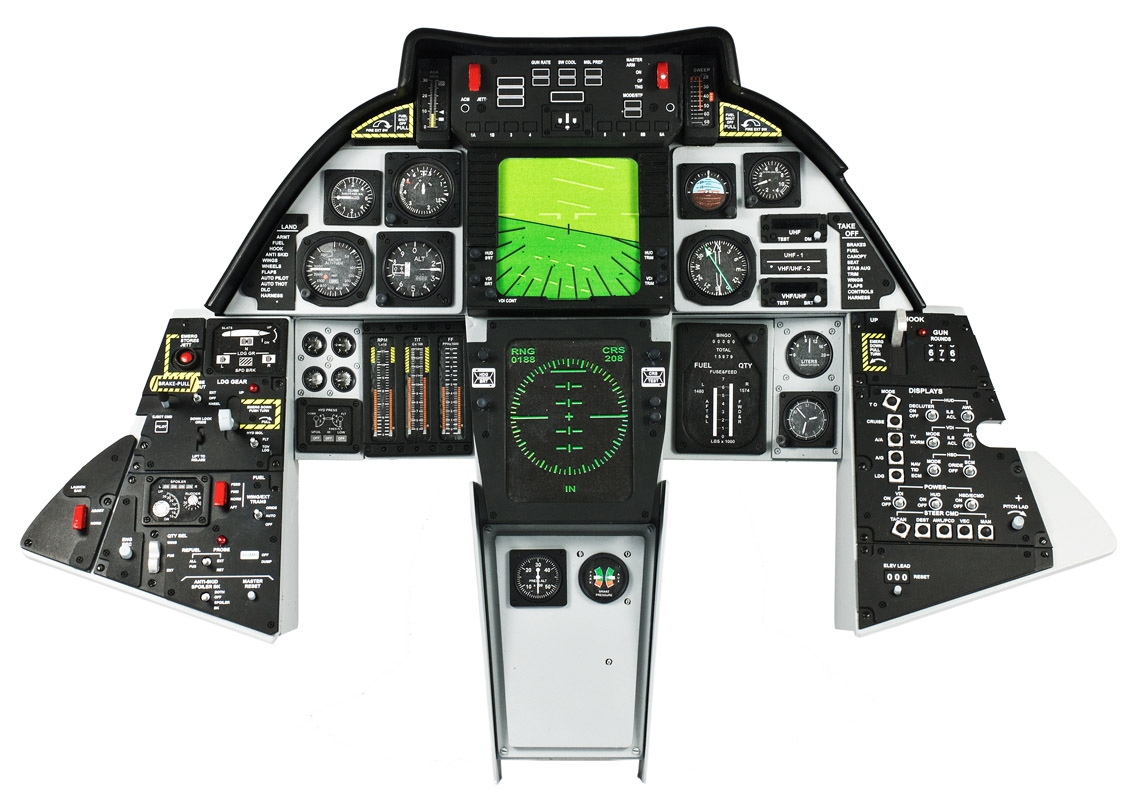 Grumman F-14A Tomcat - ready made Instrument panel with illuminated aviation instruments
